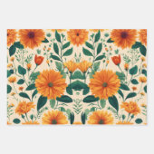 花エレガントデザイン包装紙 ラッピングペーパーシート (正面)