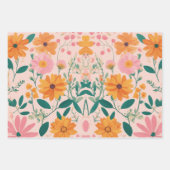 花エレガントデザイン包装紙 ラッピングペーパーシート (正面3)