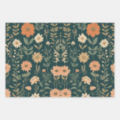 花エレガントデザイン包装紙 ラッピングペーパーシート (正面3)