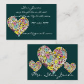 花エレガントハート名刺 –  名刺 (正面/裏面)