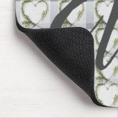 花エレガントハート粗樺の木樹皮ギンガム マウスパッド (コーナー)