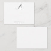 花エレガントパーソナライズされた付き脚本モノグラム ノートカード (正面/裏面)