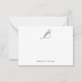 花エレガントパーソナライズされた付き脚本モノグラム ノートカード