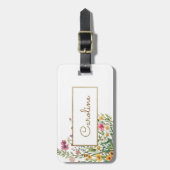 花エレガントパーソナライズされた ラゲッジタグ (正面縦)