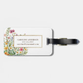花エレガントパーソナライズされた ラゲッジタグ (裏面横)
