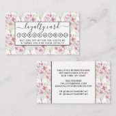 花エレガントピンクセージ緑の水色フローラ ロイヤリティカード (正面/裏面)