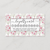 花エレガントピンクセージ緑の水色フローラ ロイヤリティカード (正面)