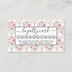 花エレガントピンクセージ緑の水色フローラ ロイヤリティカード
