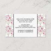 花エレガントピンクセージ緑の水色フローラ 割引カード (裏面)