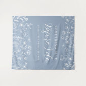 花エレガントブライダルシャワー背景 タペストリー (正面(横))