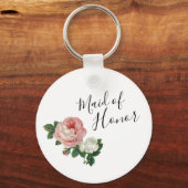 花エレガントモダン咲きバラメイド・オブ・オーナー（花嫁付き添い人） キーホルダー (正面)