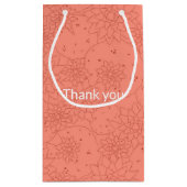 花エレガントユリとパッドの結婚式の引き出物 スモールペーパーバッグ (裏面)