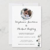 花エレガントリース写真結婚式招待状 招待状 (正面)