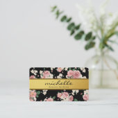 花エレガントヴィンテージ金ゴールド帯 名刺 (スタンド正面)