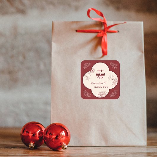 花エレガント二重西中国の結婚海 スクエアシール