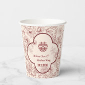花エレガント二重西中国の結婚海 紙コップ (裏面)