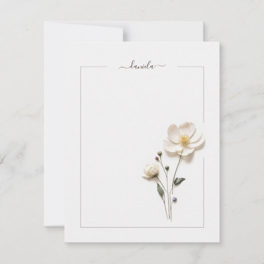 花エレガント人用シック文房具ノートカード ノートカード (正面)