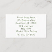 花エレガント付きイチゴつる植物名刺 名刺 (裏面)