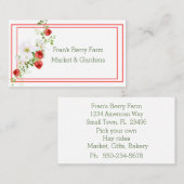 花エレガント付きイチゴつる植物名刺 名刺 (正面/裏面)