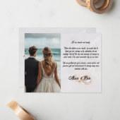 花エレガント付きカスタムウェディングサンキューカード ノートカード (正面/裏面インサイチュ)