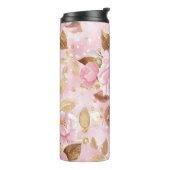 花エレガント付きピンクの継ぎ目のないバラa タンブラー (回転左)