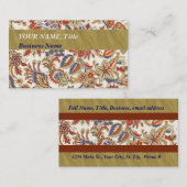 花エレガント付き名刺テンプレート 名刺 (正面/裏面)