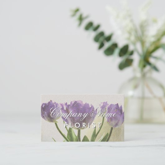 花エレガント付き名刺デザイン 名刺 (スタンド正面)