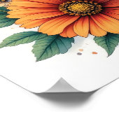 花エレガント付き砂糖スカル ポスター (角)