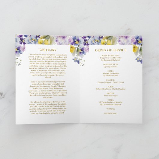 花エレガント写真追悼式 カード (内部)