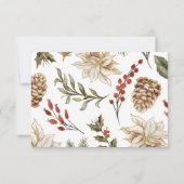 花エレガント冬の結婚式 出欠カード (裏面)