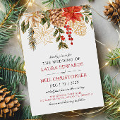 花エレガント冬の結婚式 招待状