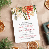 花エレガント冬の結婚式 招待状