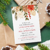 花エレガント冬の結婚式 招待状