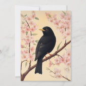 花エレガント咲きのブラックバード 招待状 (正面)