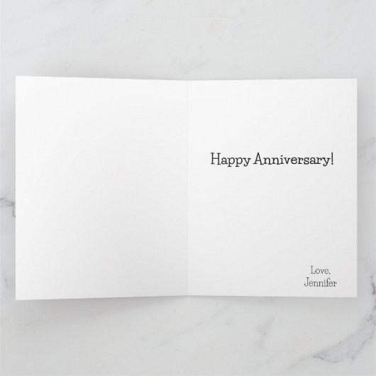 花エレガント咲きカップル記念日カード カード (内部)