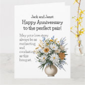 花エレガント咲きカップル記念日カード カード (黄色い花)