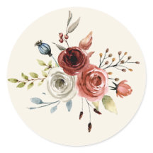 花エレガント咲きクラシックの丸いシール