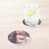 花エレガント咲き女性の写真の拡大 コースター (側面)