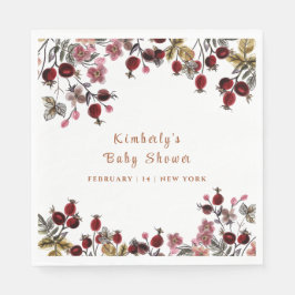 花エレガント咲き野草のベビーシャワー スタンダードランチョンナプキン