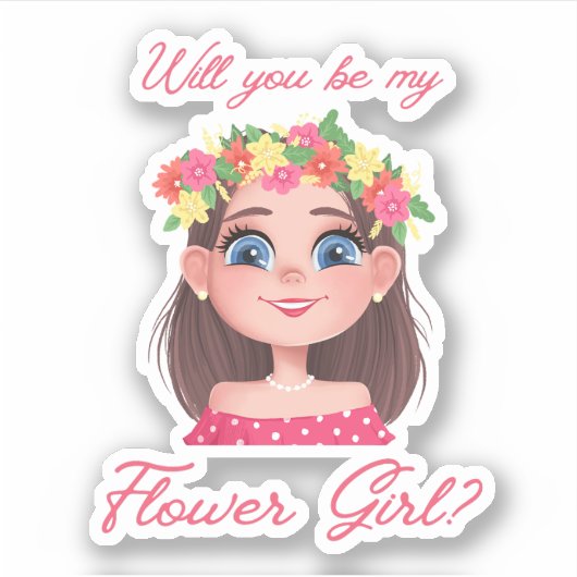 花エレガント女の子プロポーズピンクかわいシンプルい シール (正面)