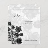 花エレガント婚式RSVPカード 出欠カード (正面/裏面)