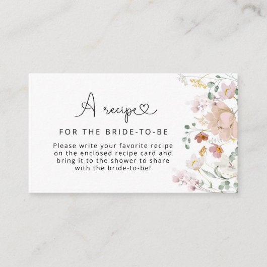 花エレガント嫁のためのワイルドフラワーズレシピ エンクロージャーカード (正面)