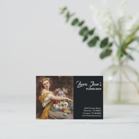 花エレガント店 名刺 (スタンド正面)