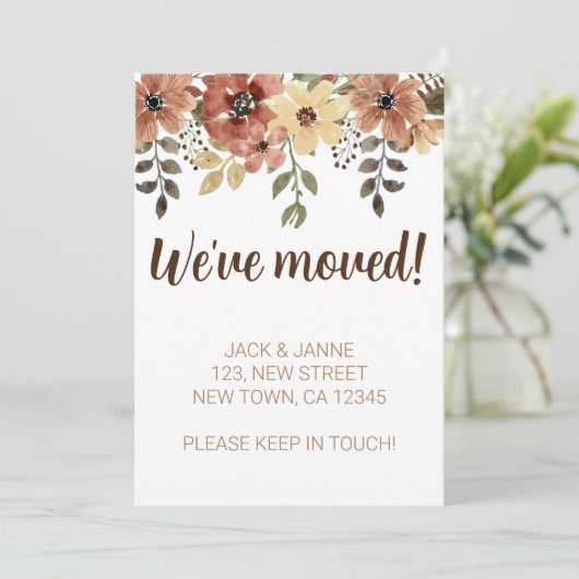 花エレガント引っ越しました告知カード 案内状 (スタンド正面)