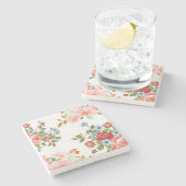 花エレガント形正方形 ストーンコースター (横)