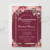 花エレガント枠紙吹雪キンセアニラ 招待状 (正面)