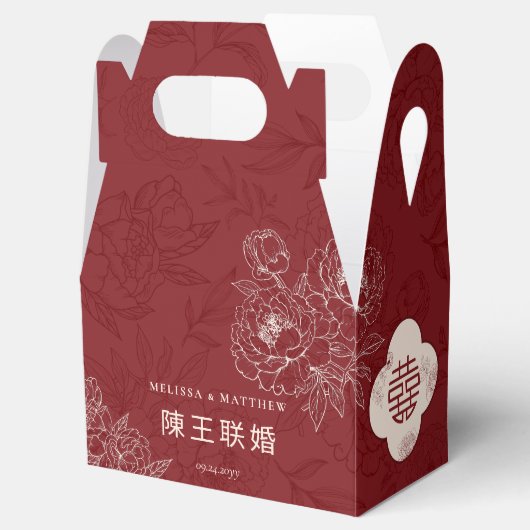 花エレガント柄ありがとう中国の結婚さん フェイバーボックス (オープン)