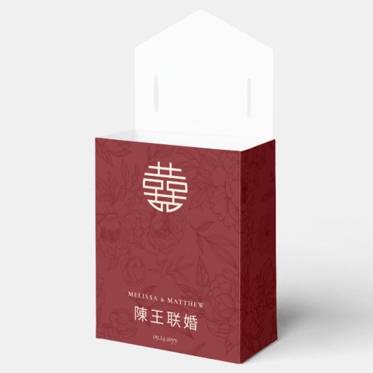 花エレガント柄ありがとう中国の結婚さん フェイバーボックス (オープン)