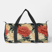 花エレガント柄の名パーソナライズされた前 ダッフルバッグ (正面)