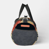 花エレガント柄の名パーソナライズされた前 ダッフルバッグ (右)